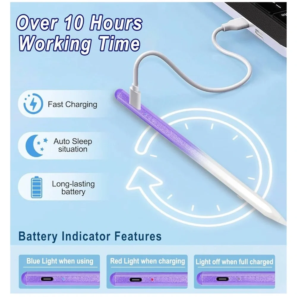 Stylus Pen for Tablets - Purple and White
